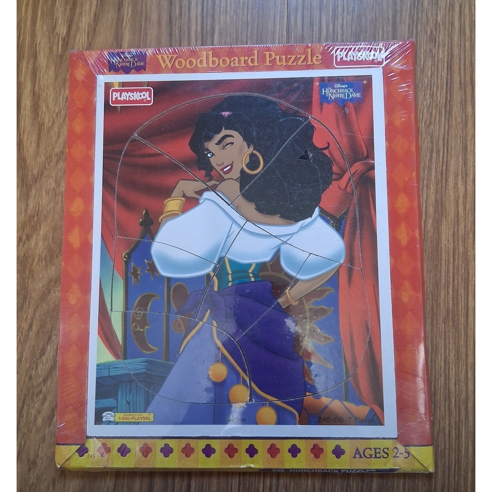Vintage 90s Playskool Disney Esmeralda Wooden Puzzle Hunchback of Notre Dame NOS